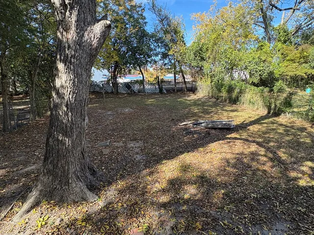 a view of a tree with a yard