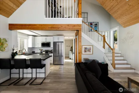 a living room with furniture