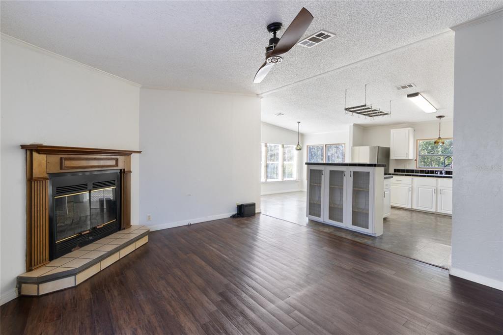 4912 Miley Road Plant City, FL 33565 - Photo 24 of 48 a view of empty room with wooden floor and a fireplace
