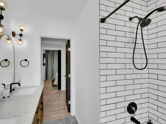 a bathroom with a shower