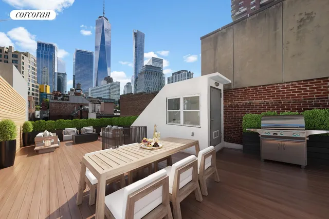 a bathroom with a granite countertop toilet sink and mirror