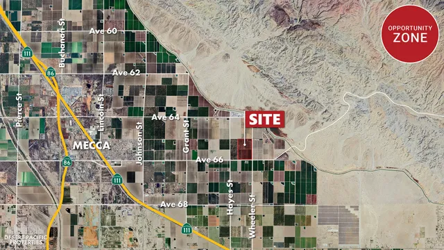 a front view of a building with street sign and red door