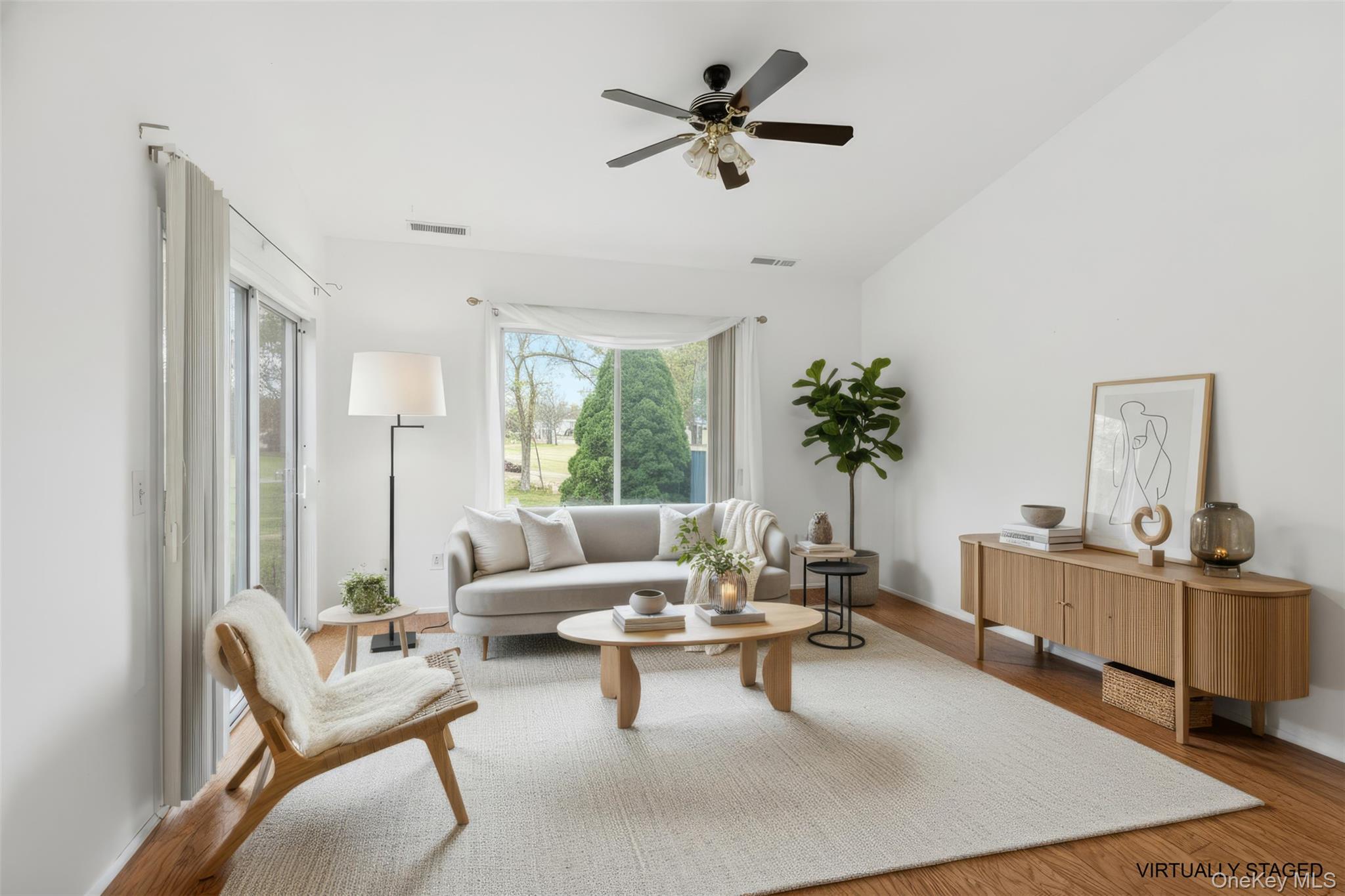 a living room with furniture