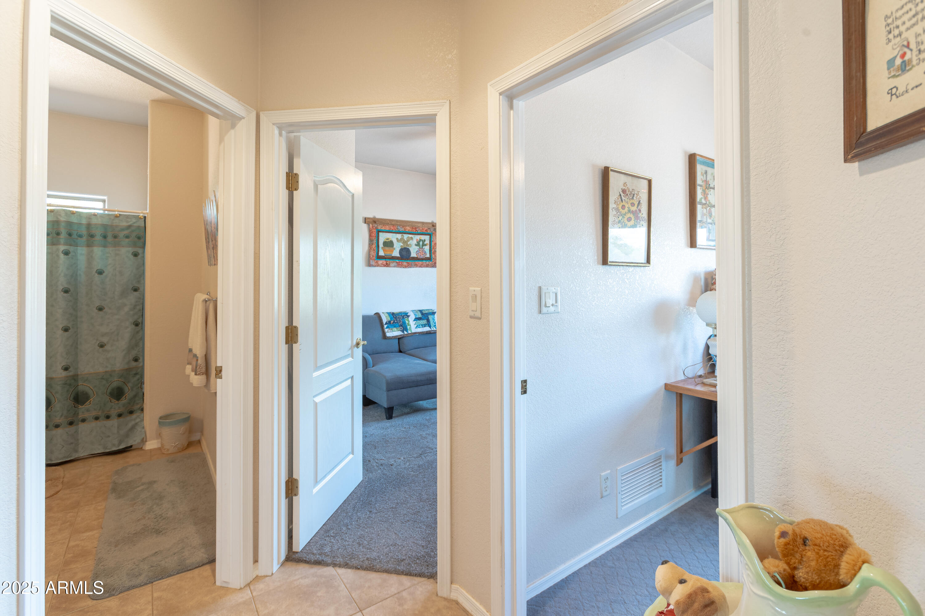 7072 South Ridling Drive Hereford, AZ 85615 - Photo 29 of 69 a view of a hallway with bathroom and a glass door