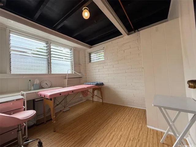 a room with table and chairs