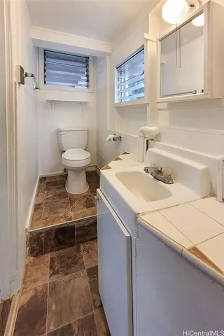 a bathroom with a sink and a toilet