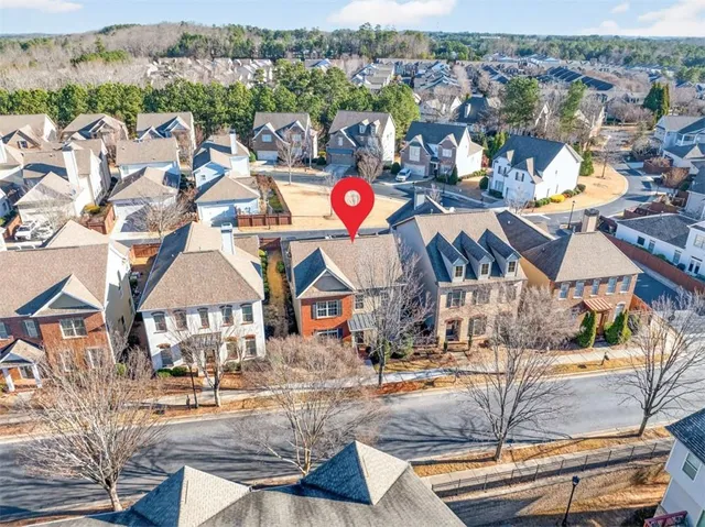an aerial view of multiple house