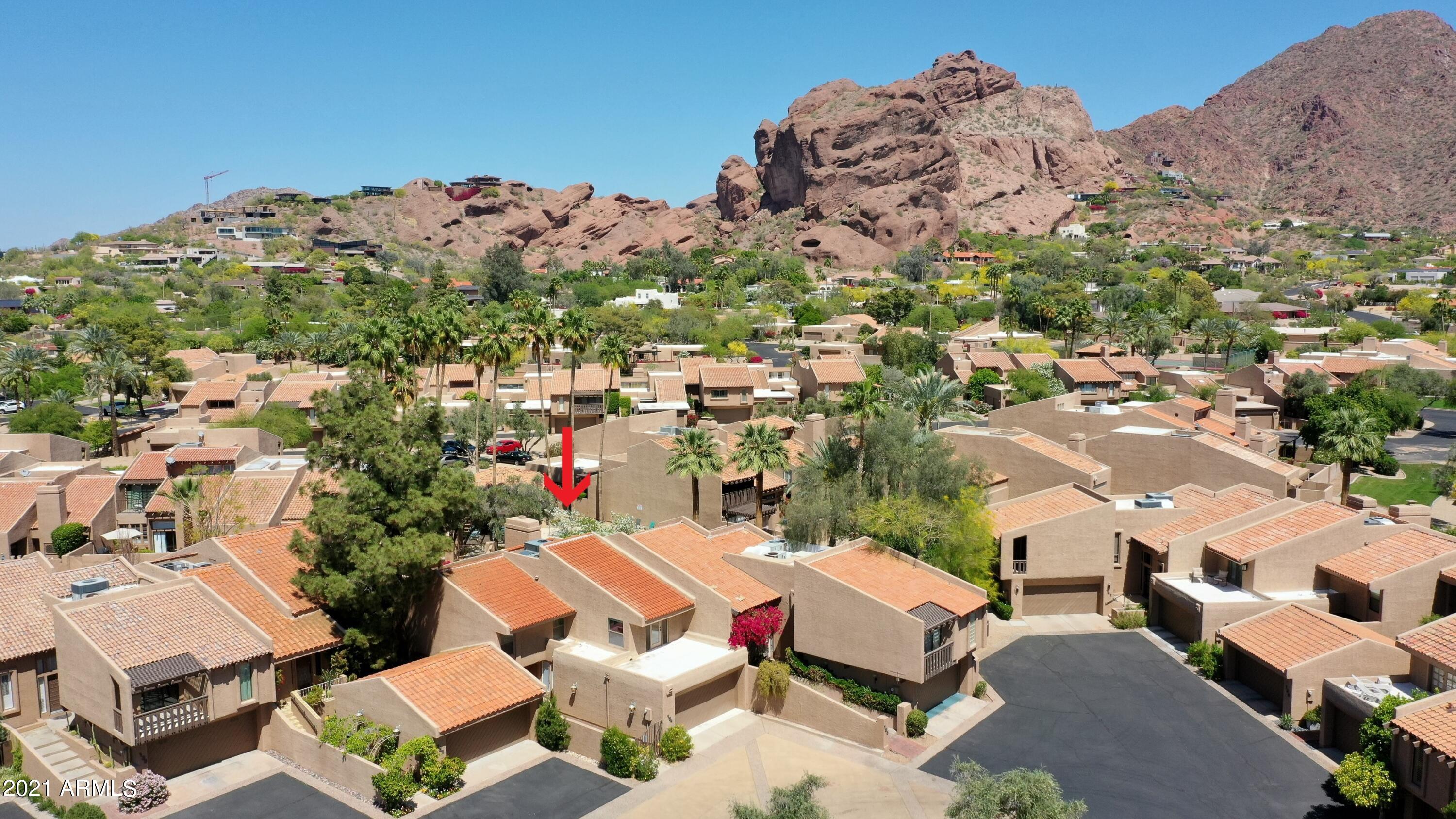 4434 East Camelback Road, Unit 134 Phoenix, AZ 85018 - Photo 34 of 42 Drone (1) Red Arrow