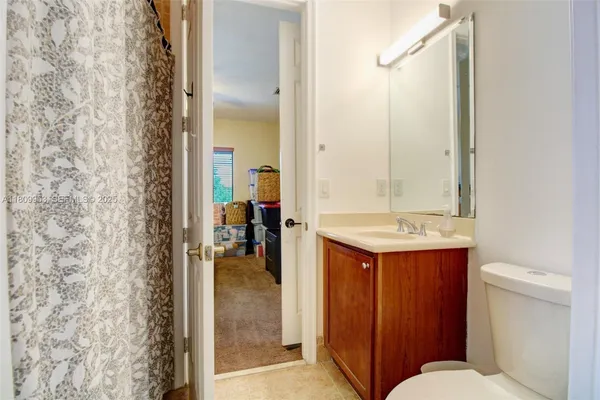 a bed room with a bed and with furniture