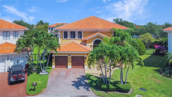an aerial view of a house