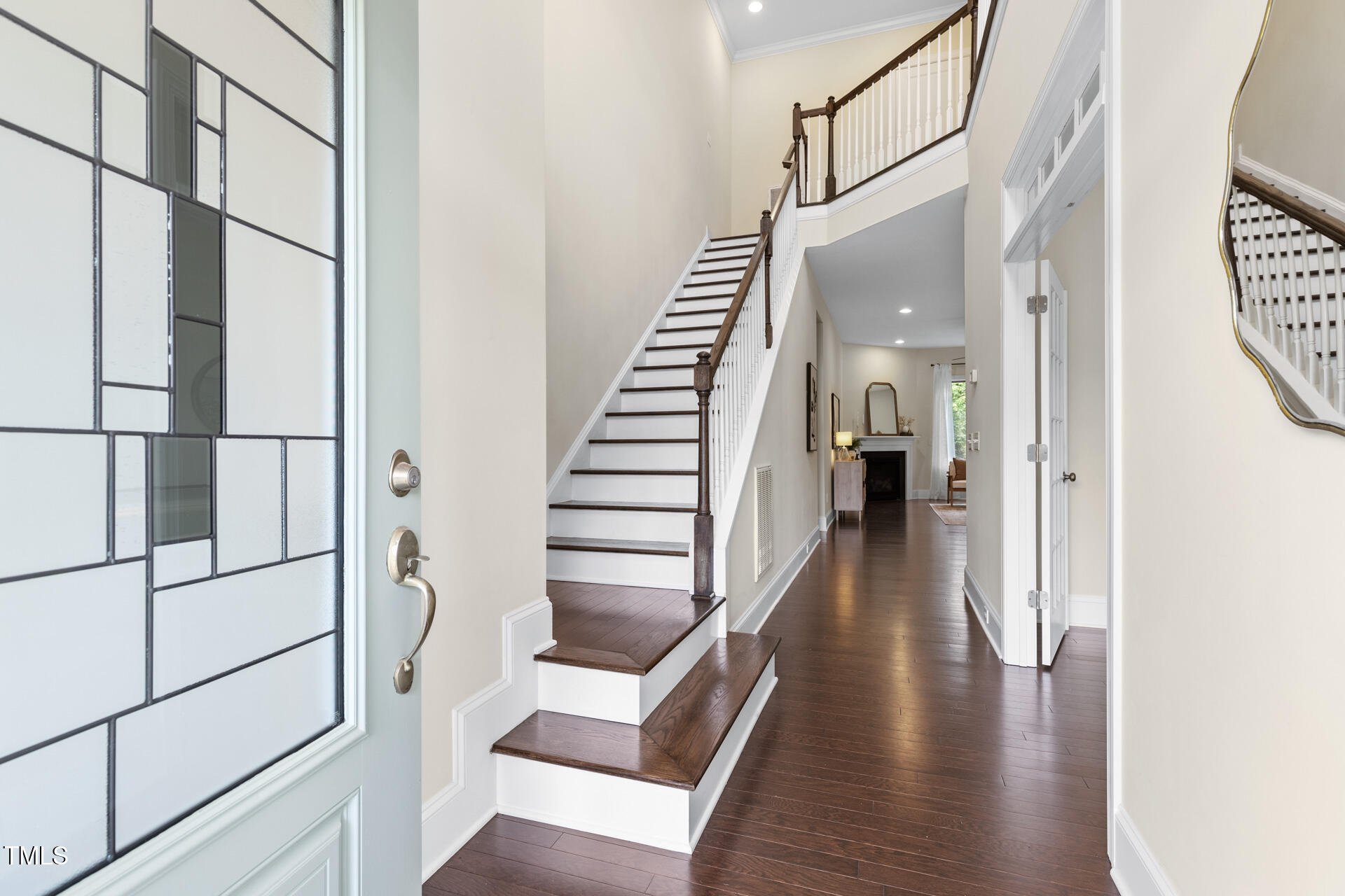 204 Mill Chapel Road Chapel Hill, NC 27517 - Photo 4 of 38 a view of entryway and hall with wooden floor