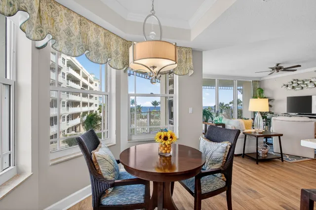 a view of balcony with furniture