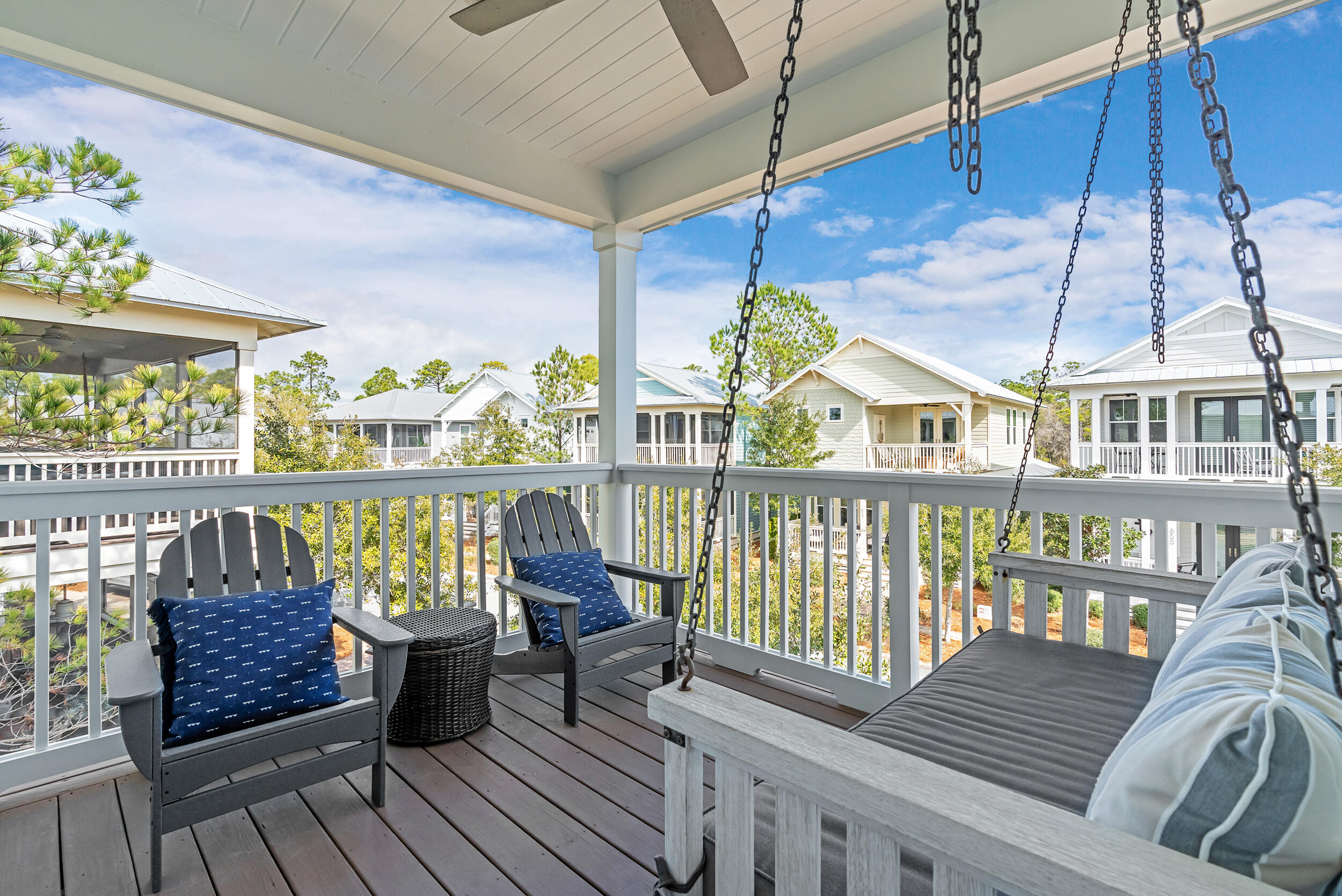 654 Flatwoods Forest Loop Santa Rosa Beach, FL 32459 - Photo 36 of 53 a view of a balcony with chairs