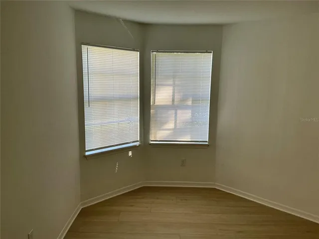 an empty room with a window