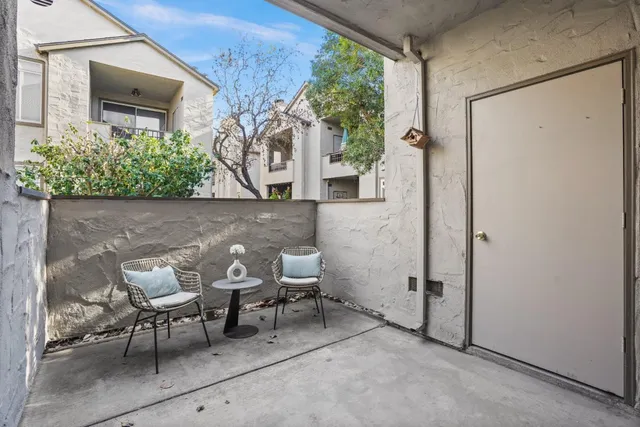 a view of a glass door with glass door