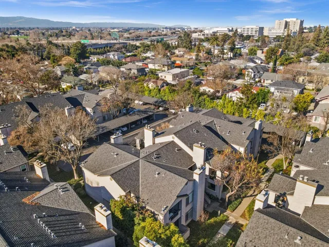 an aerial view of a house