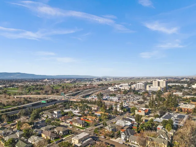 a view of city and mountain