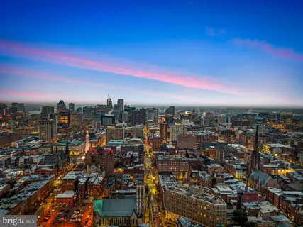 an aerial view of a city