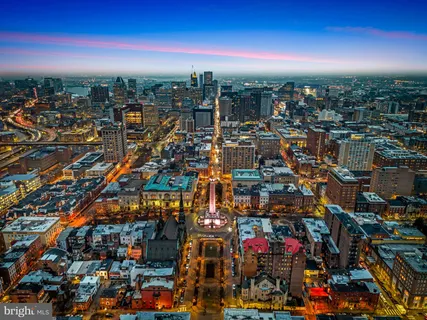 an aerial view of a city