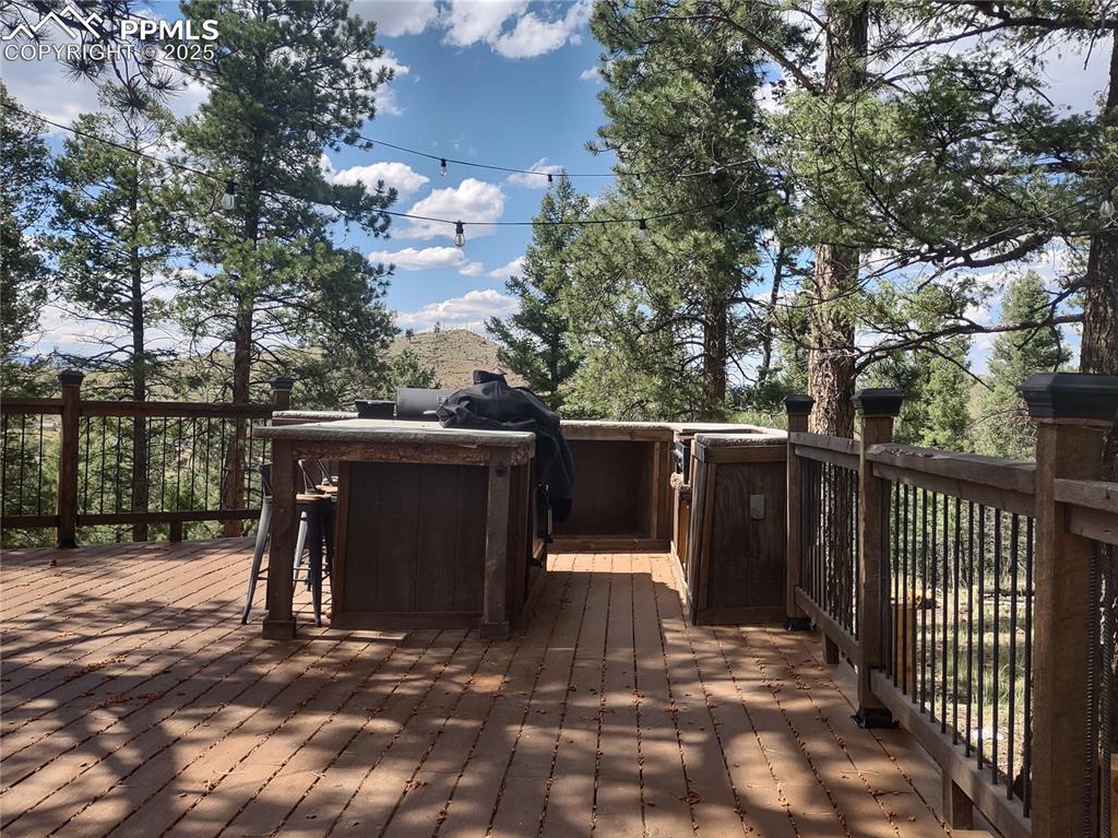 1176 Trail Creek Road Lake George, CO 80827 - Photo 16 of 48 a view of deck with wooden floor and seating space