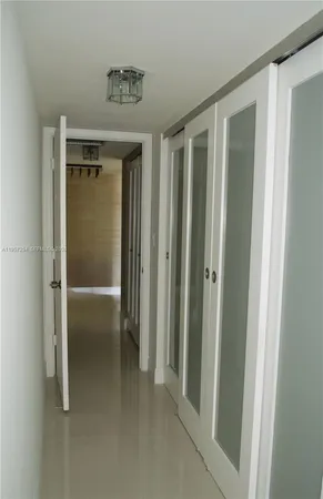 a view of elevator with hallway