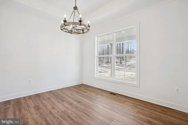 a view of a chandelier in a room