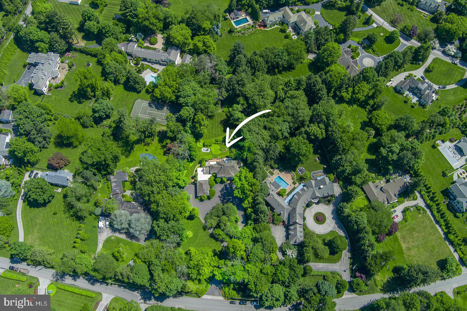 71 Tunbridge Road Haverford, PA 19041 - Photo 69 of 82 Aerial view of front & 2 + acre property