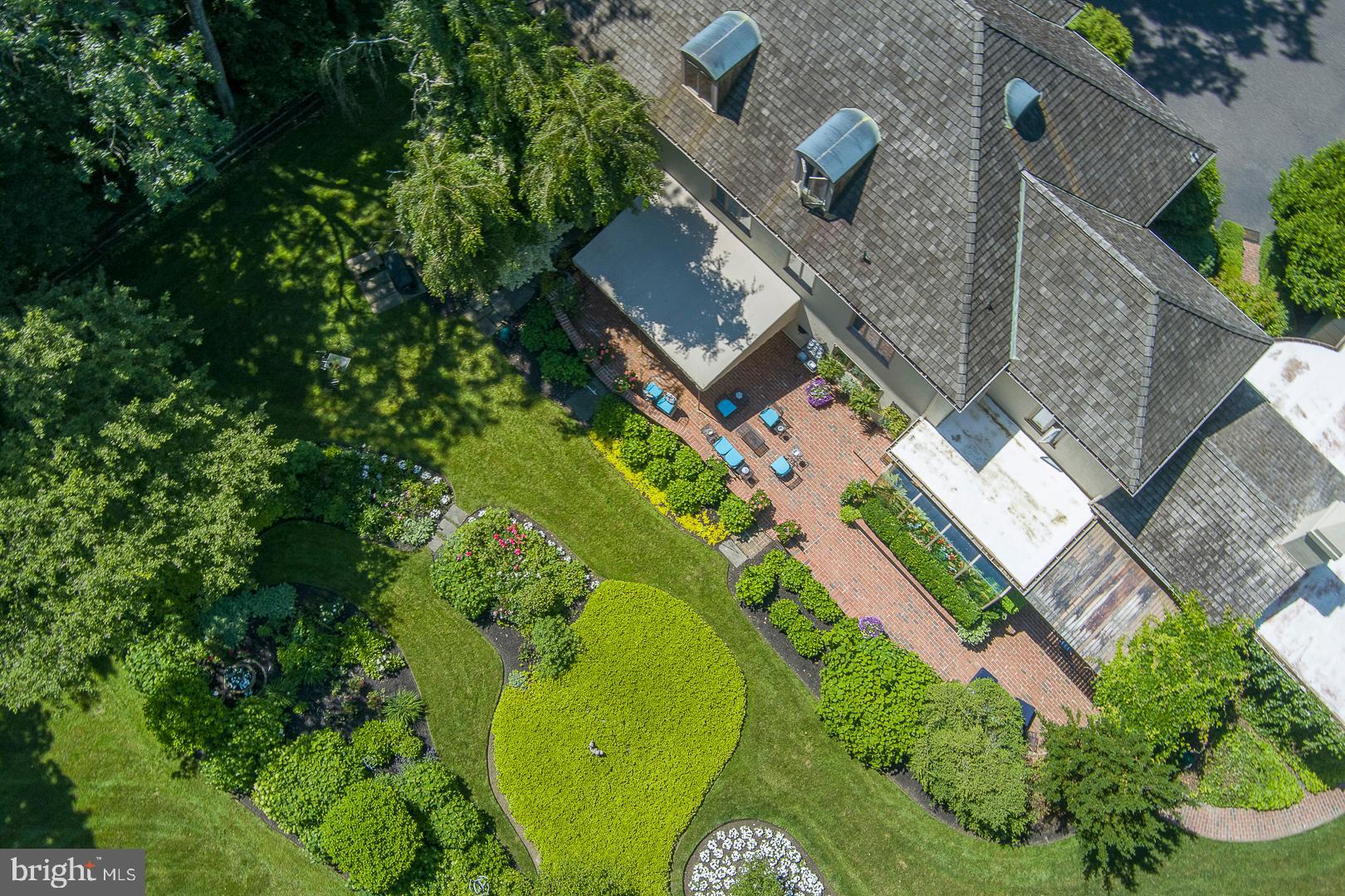 71 Tunbridge Road Haverford, PA 19041 - Photo 72 of 82 Aerial view of rear patios & yard