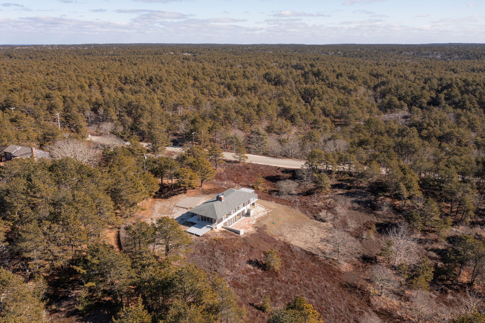 2 Cobb Road Truro, MA 02666 - Photo 36 of 38 an aerial view of house with yard and mountain view in back