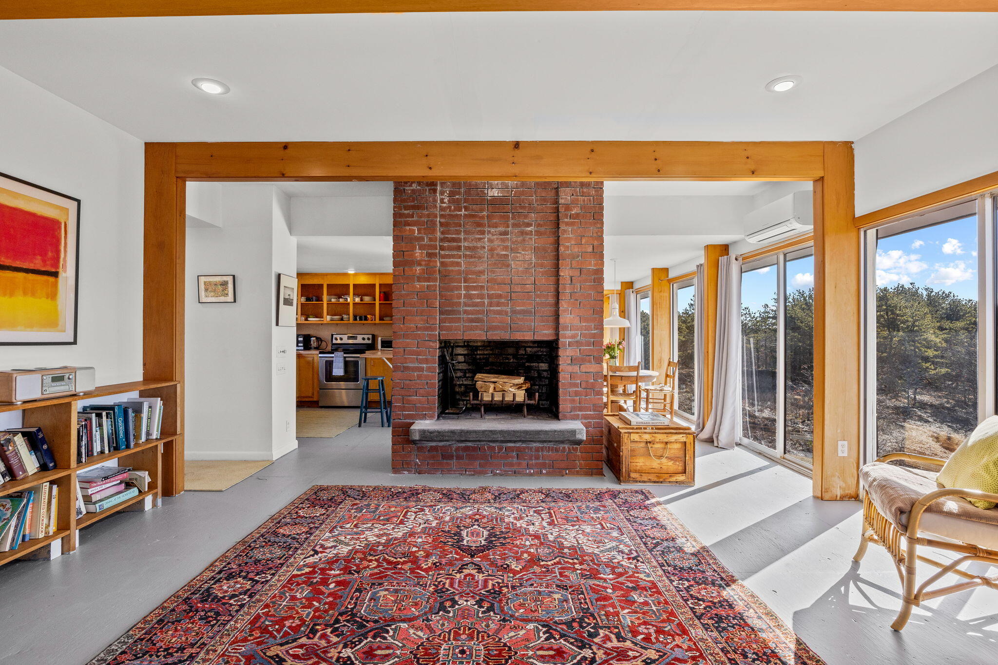 2 Cobb Road Truro, MA 02666 - Photo 7 of 38 a living room with fireplace furniture and a rug