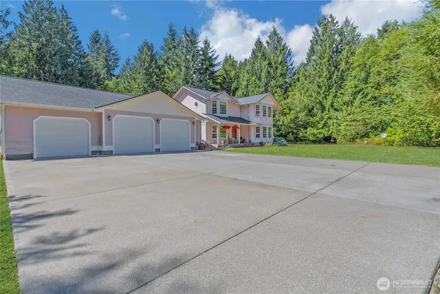 a house view with a garden space