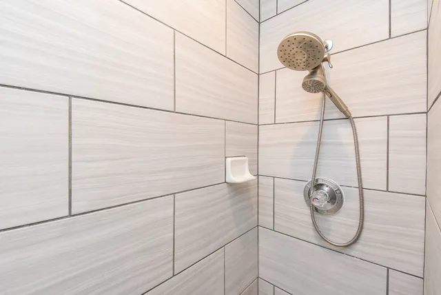 a bathroom with a shower