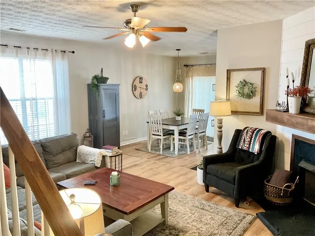 a living room with furniture