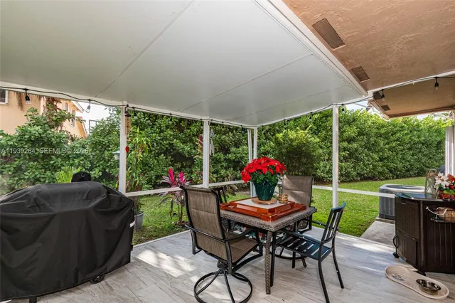 a outdoor view with a sitting space