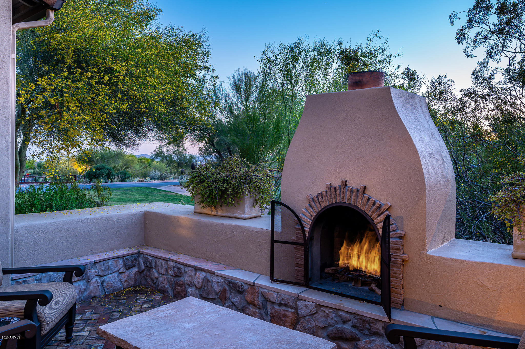 9152 East Mountain Spring Road Scottsdale, AZ 85255 - Photo 36 of 57 Side Courtyard Fireplace