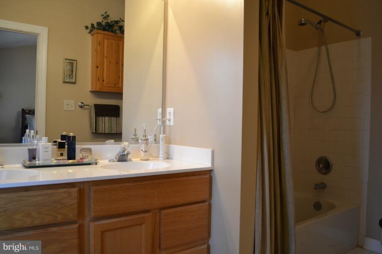 6650 Debra Lu Way Springfield, VA 22150 - Photo 22 of 25 a bathroom with a shower sink and mirror