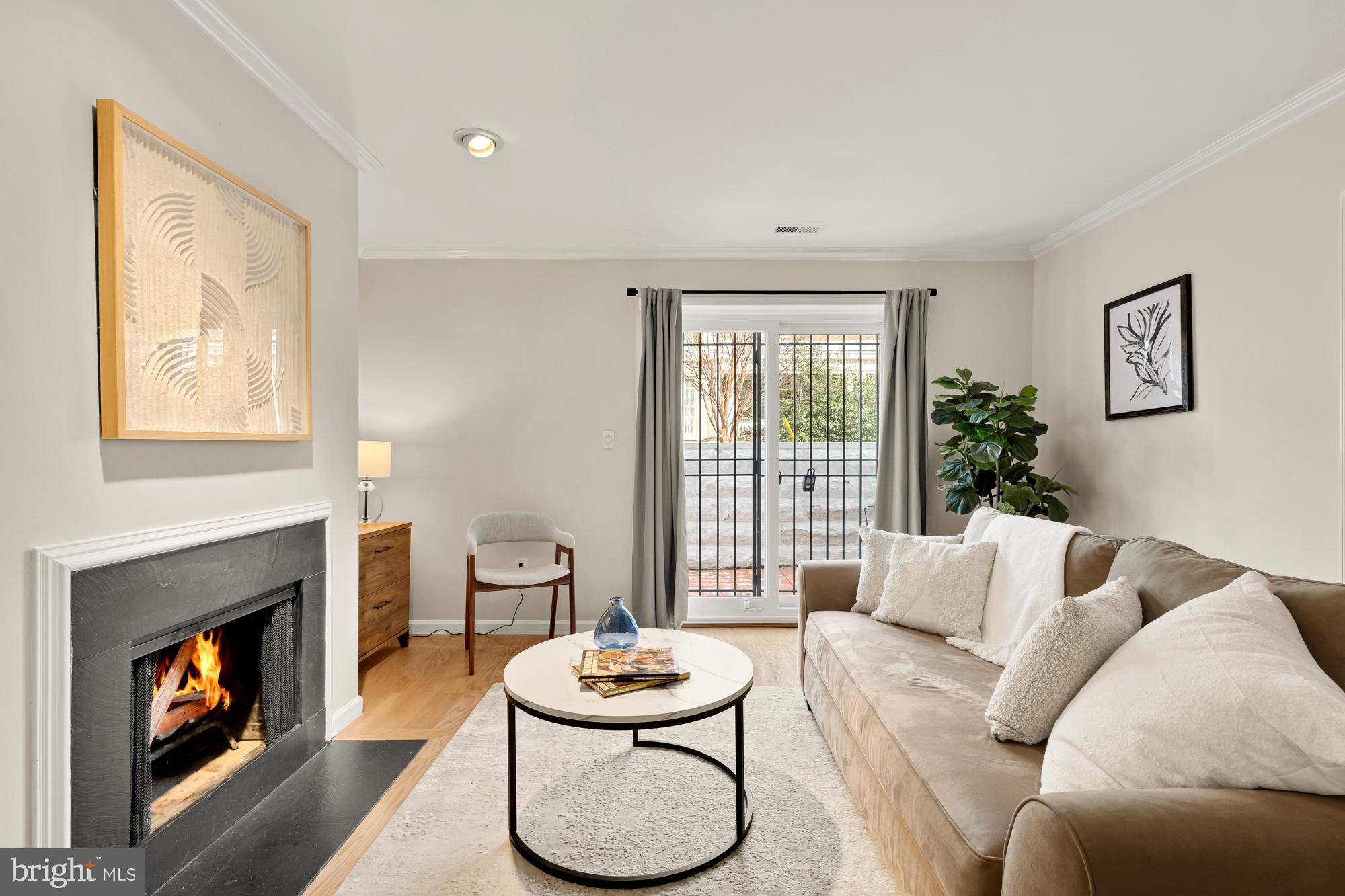 1801 Park Road Northwest, Unit 2 Washington, DC 20010 - Photo 9 of 45 a living room with furniture and a fireplace