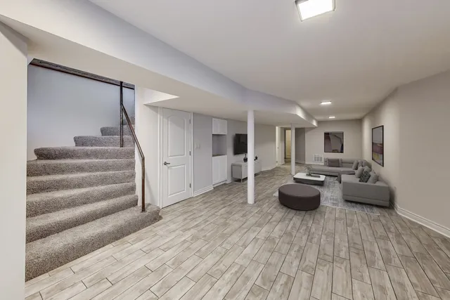 a view of entryway with wooden floor