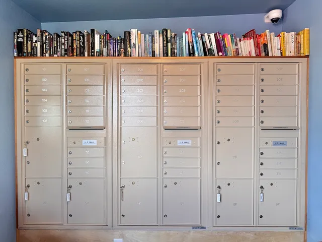 a view of a book shelf