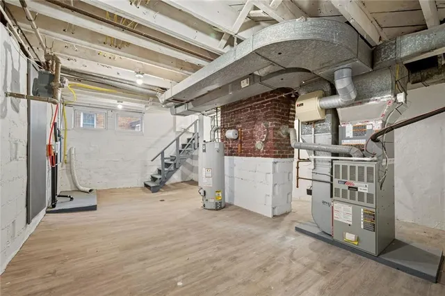 a view of a room with storage