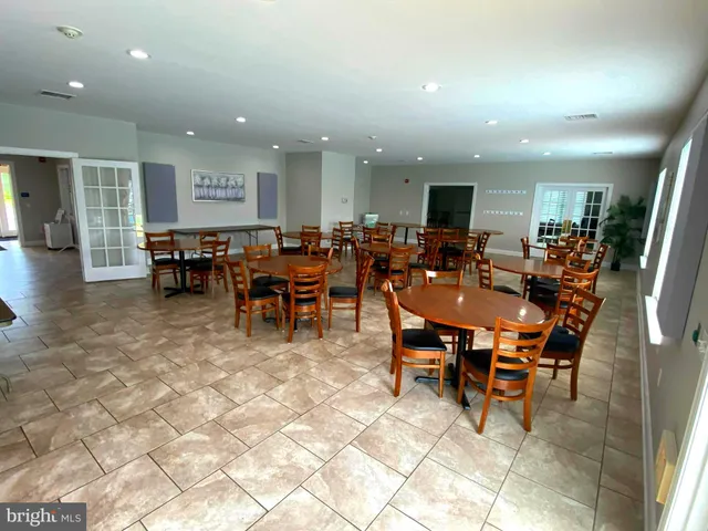 a view of a dining area with furniture