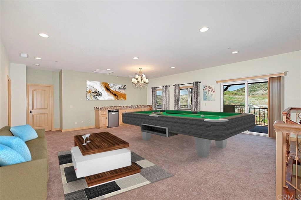 34310 Rawson Road Winchester, CA 92596 - Photo 41 of 63 Upstairs game room enhanced photos with pool table and furniture.