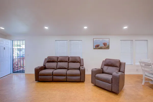 a living room with furniture