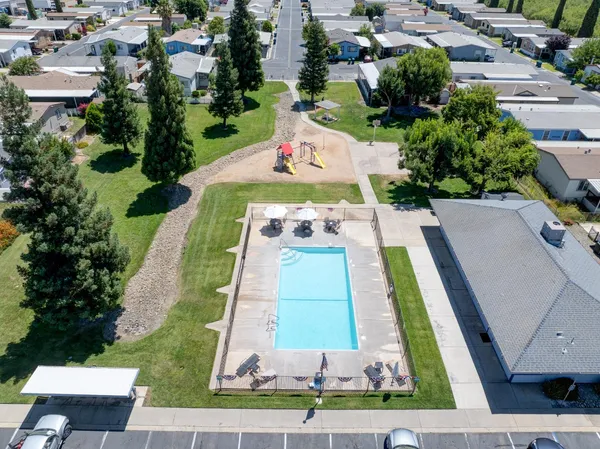 a aerial view of a yard