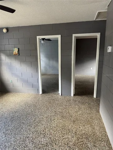 an empty room with windows