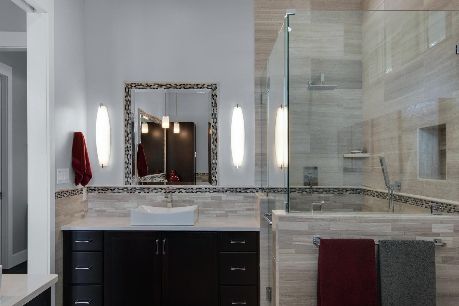 32 Joan Circle Santa Rosa Beach, FL 32459 - Photo 38 of 71 a bathroom with a granite countertop sink and a mirror