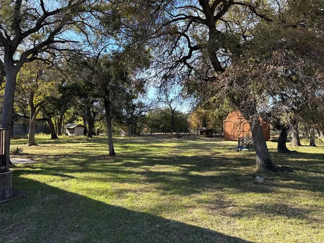 a view of a yard with a trees