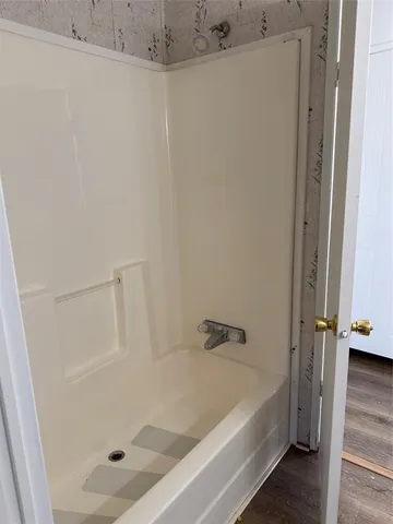 a bathroom with a tub