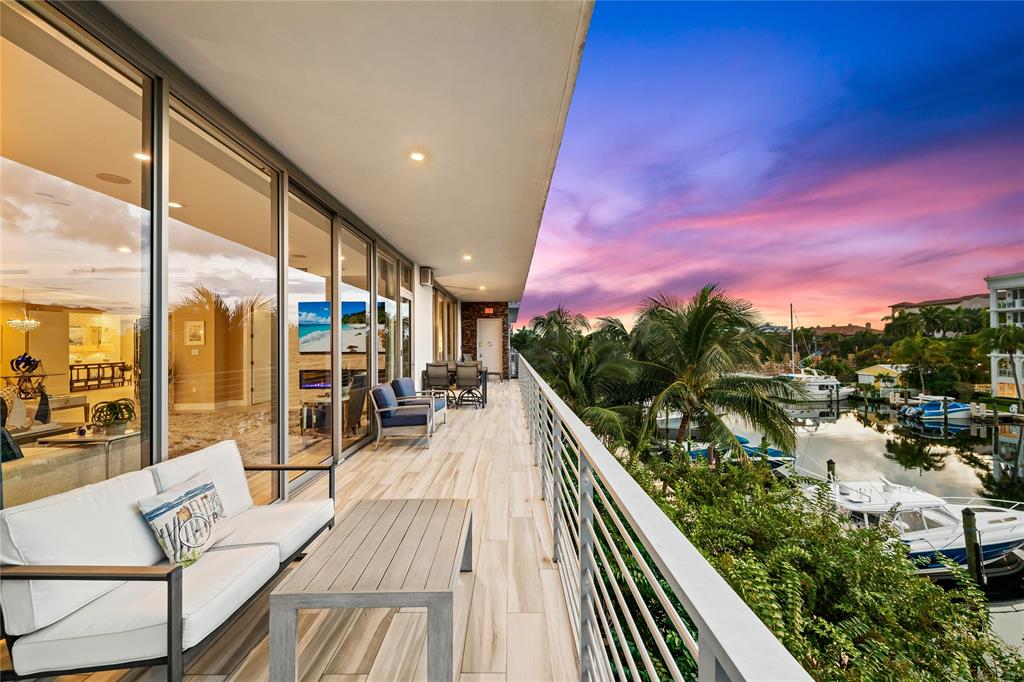 Sunset view from balcony to the south