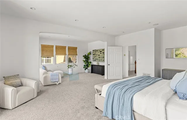 a view of a balcony with an ocean view